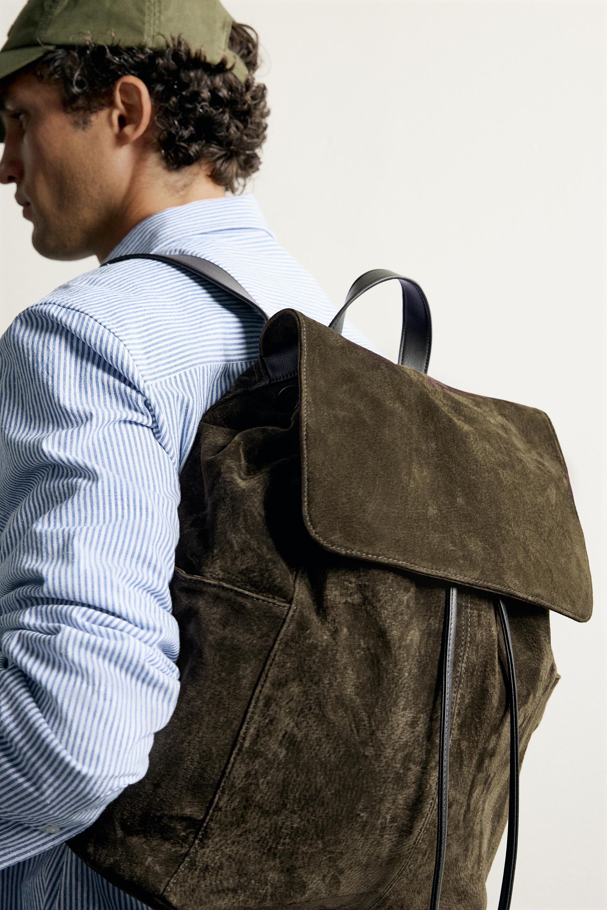 LEATHER FLAP BACKPACK